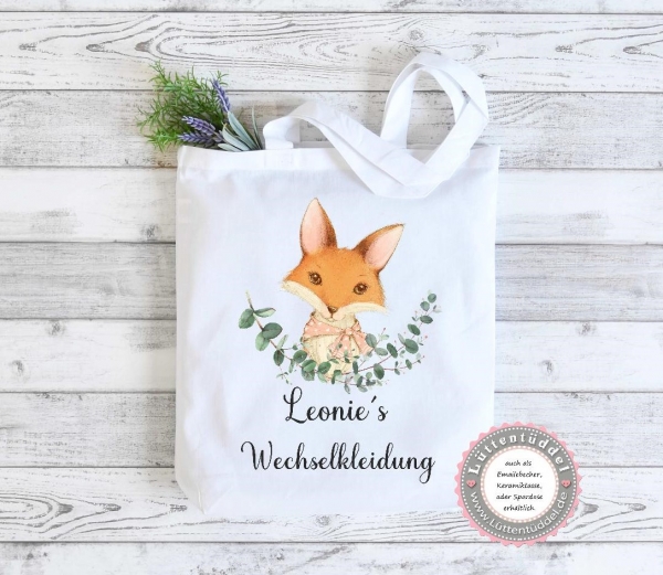 Fuchs Mädchen Vintage WECHSELKLEIDUNG Sport Schule personalisiert mit Name Kindergarten Wechselwäsche Kindergartenkind Einschulung Geburtstag von Lüttentüddel®